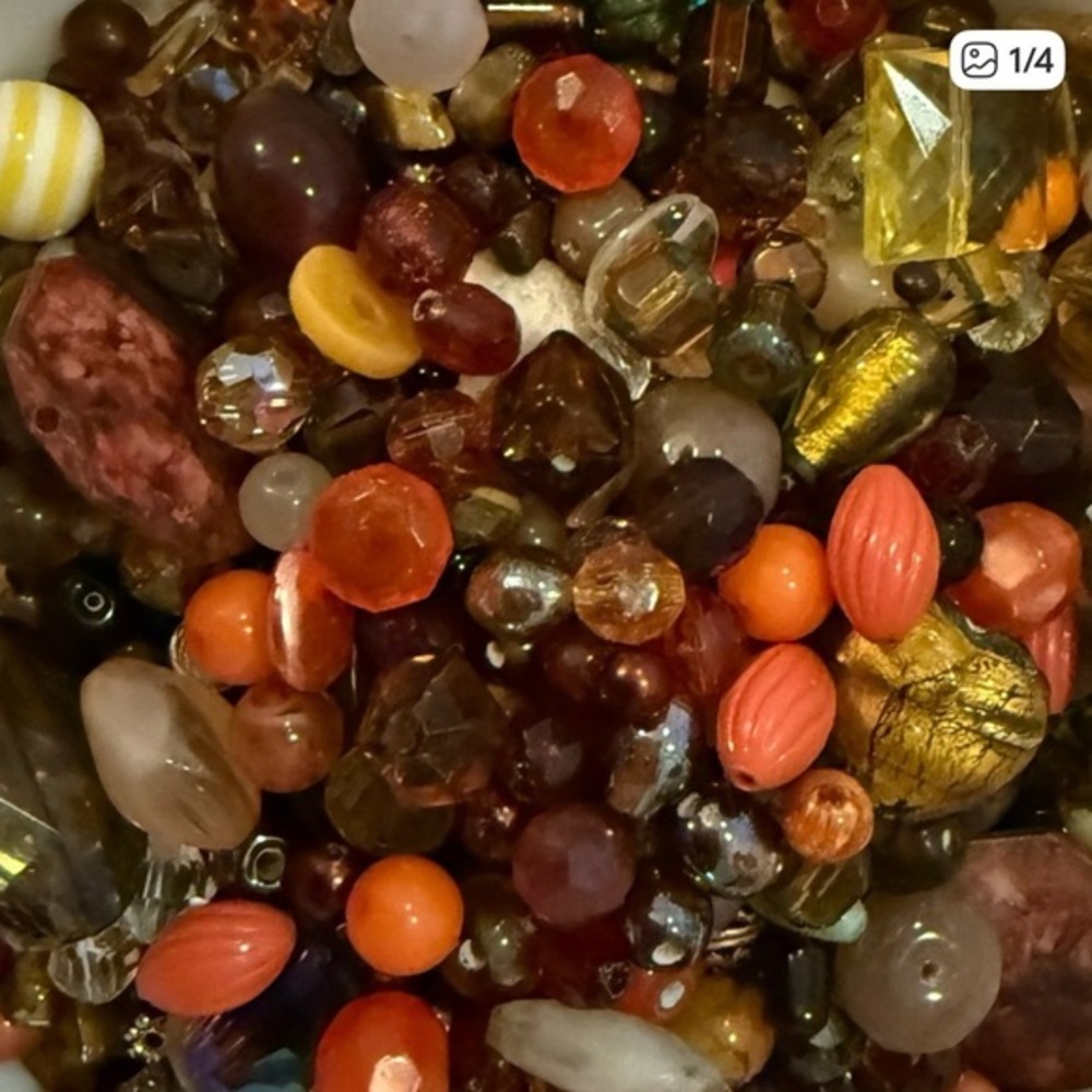 Mixed Bead Collection In Earthy Tones